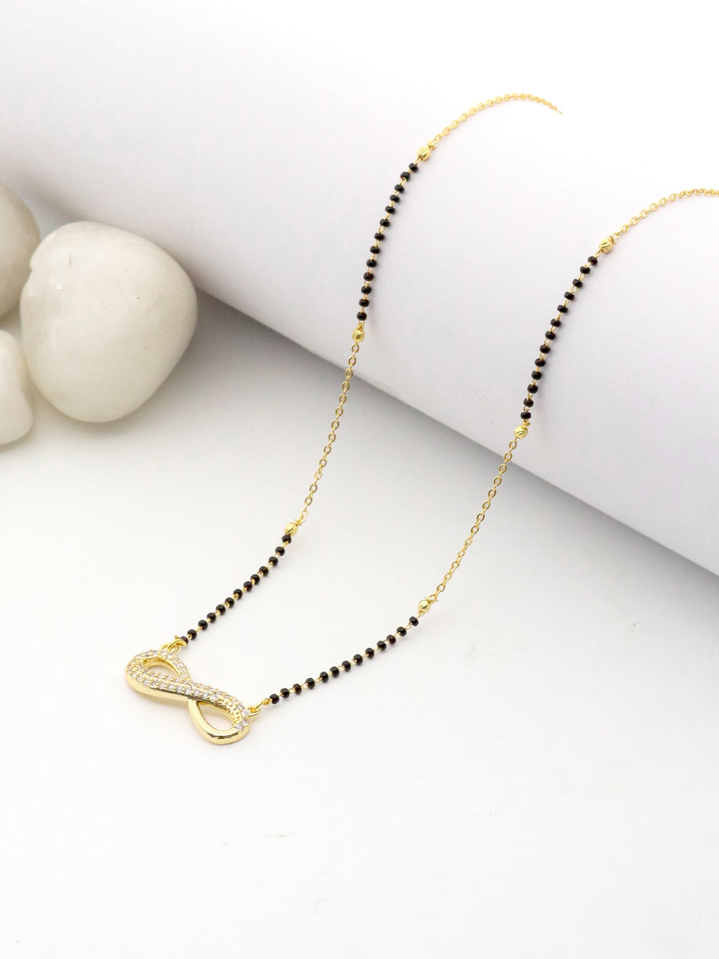 Crystal Infinity Gold Mangalsutra