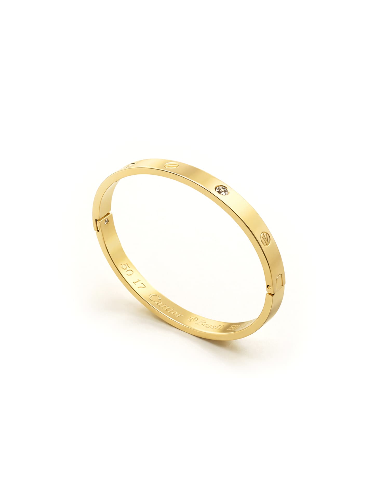 Luxury Gold Screw Crystal Bangle Bracelet