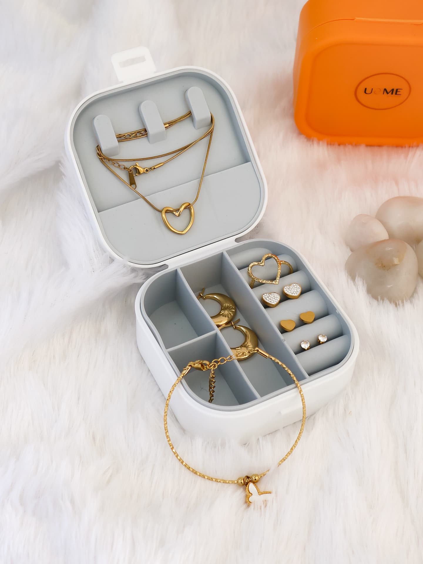 Valentine Jewellery Gift Set with Organizer Box – White