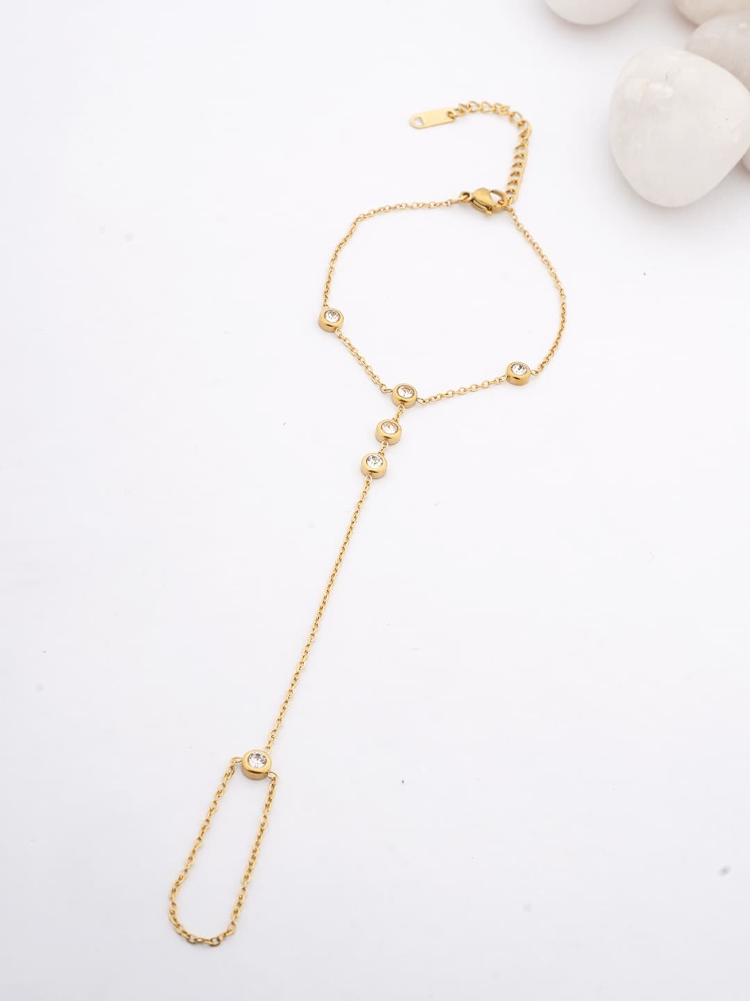 Sparkling Bezel-Set Hand Chain