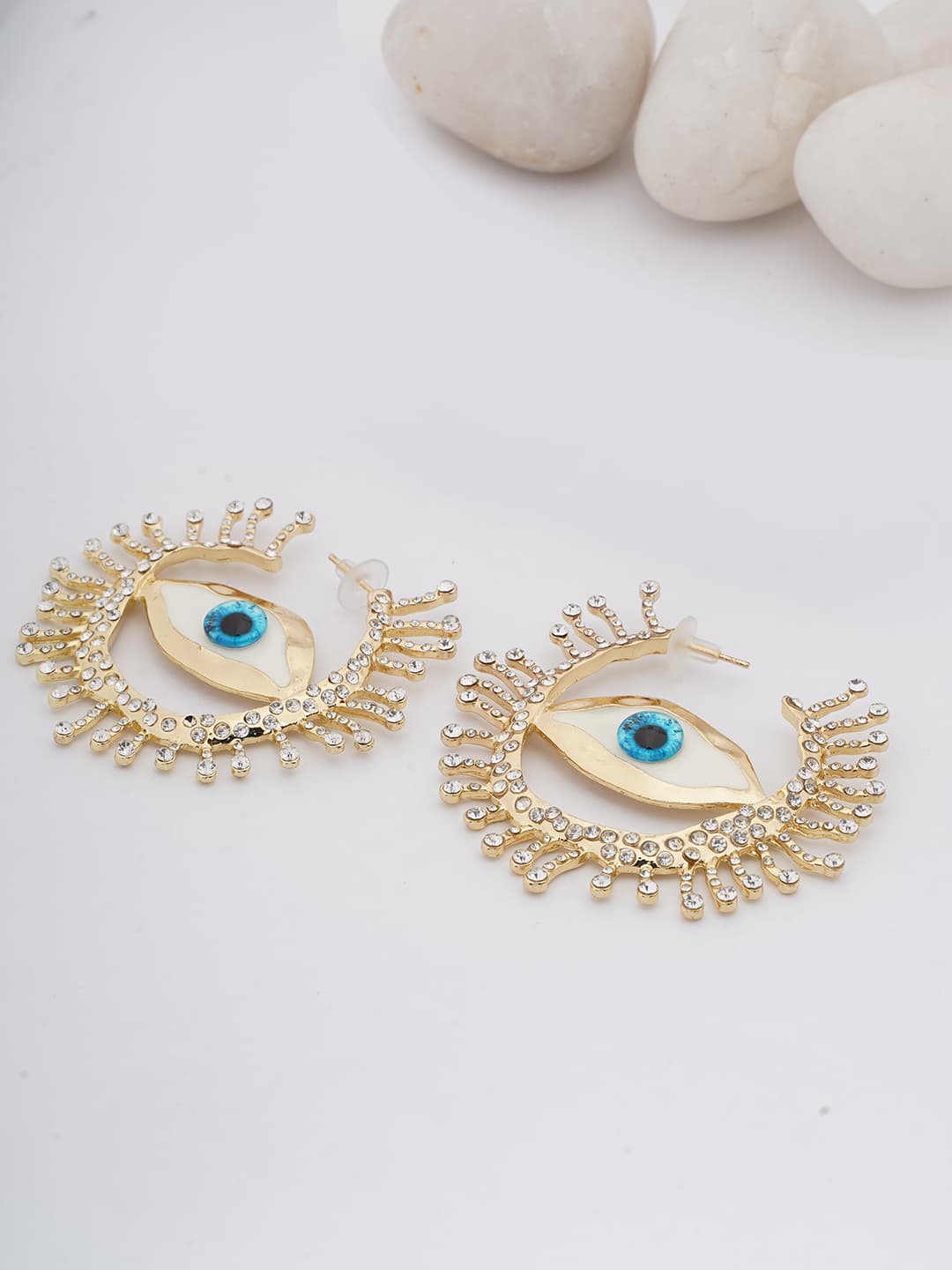 Evil Eye Crystal Stud Earrings