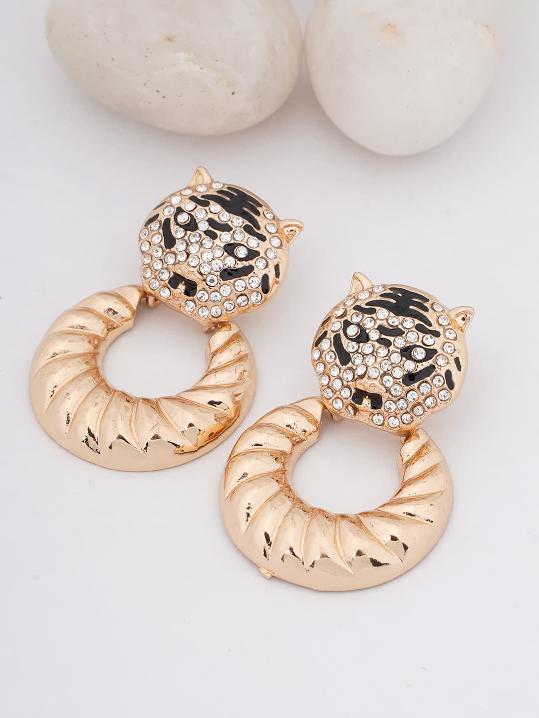 Tiger Head Door Knocker Earrings