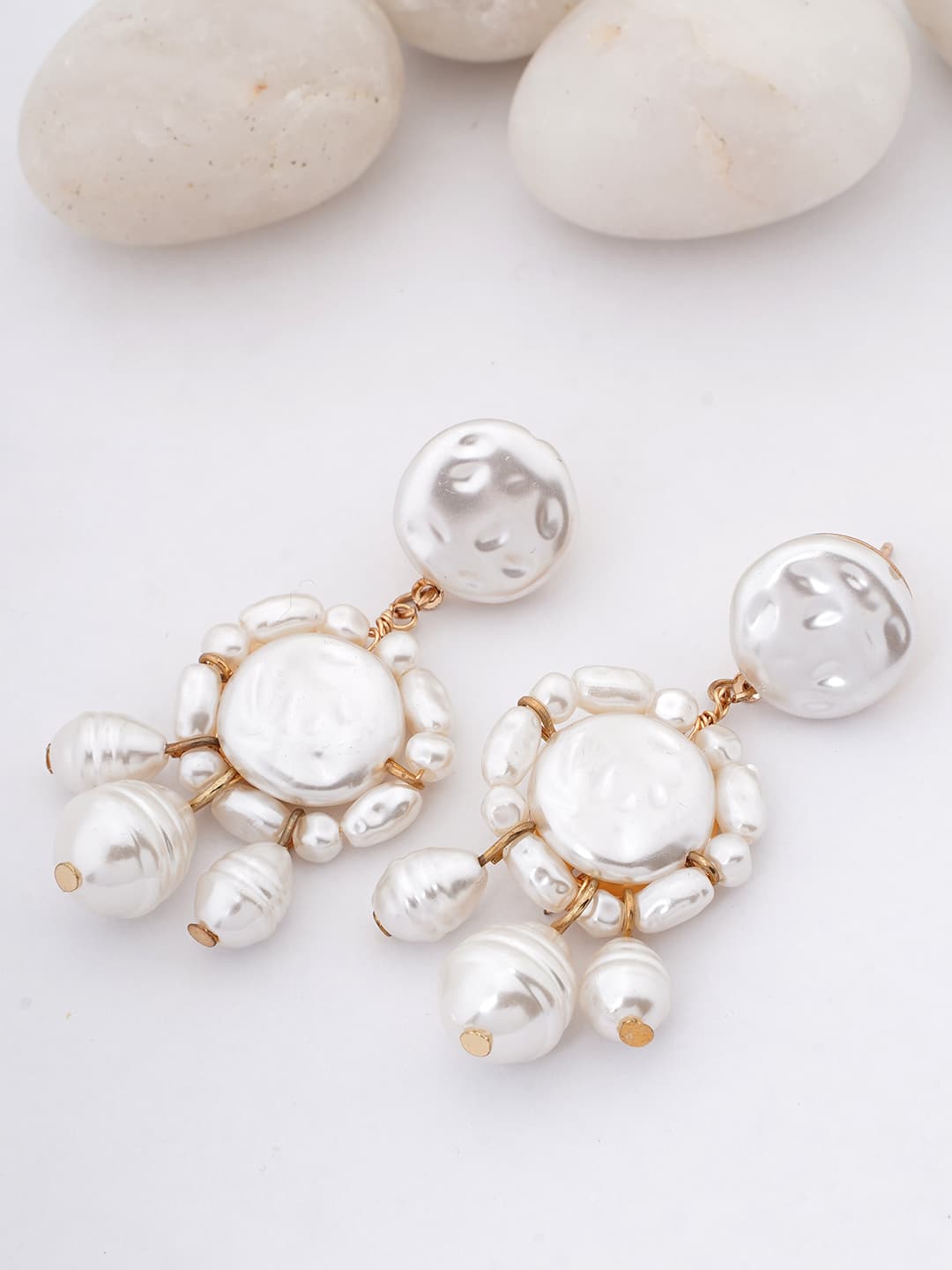 Pearl Cluster Drop Earrings