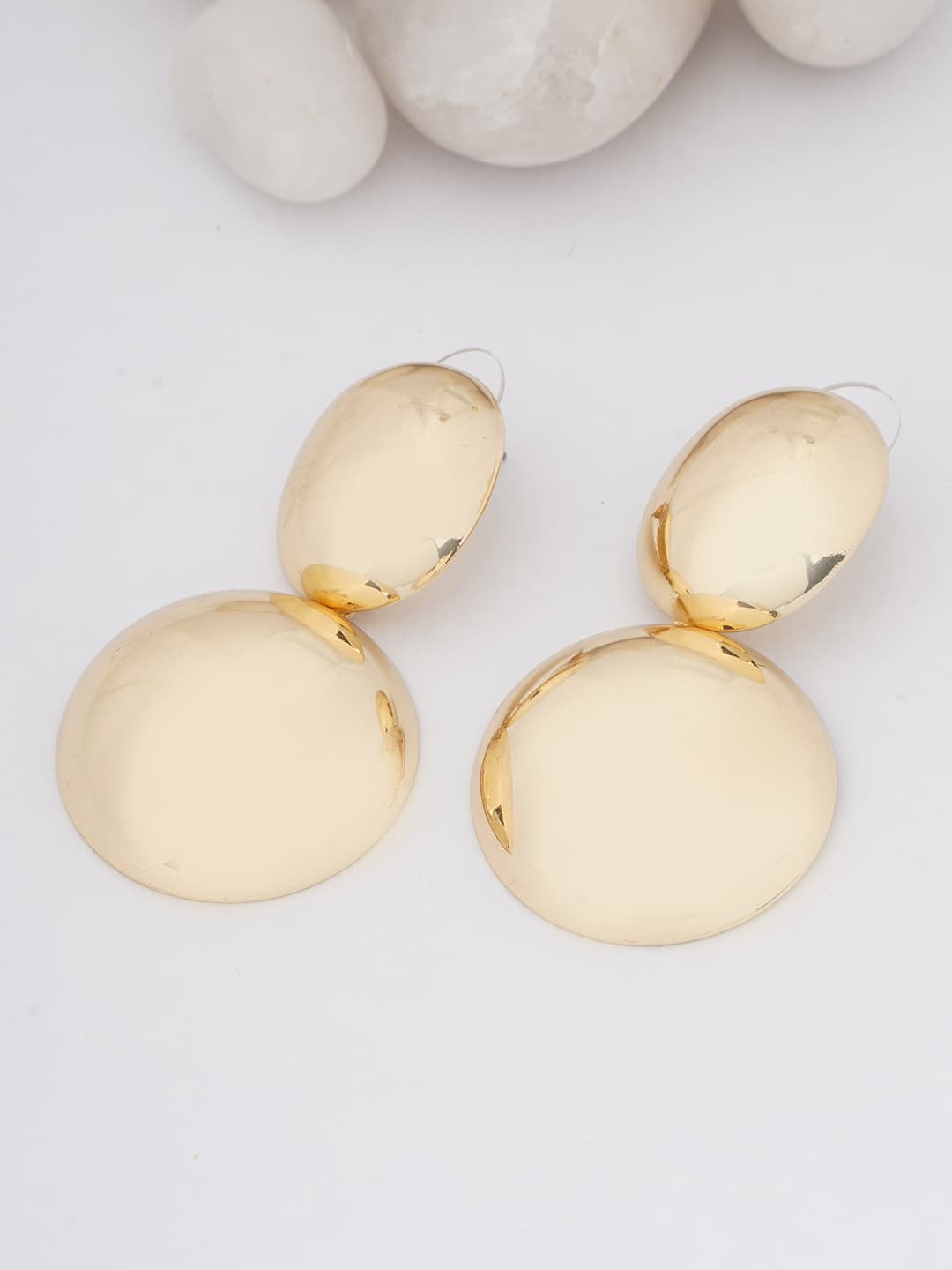 Double Tiered Polished Gold Rounds