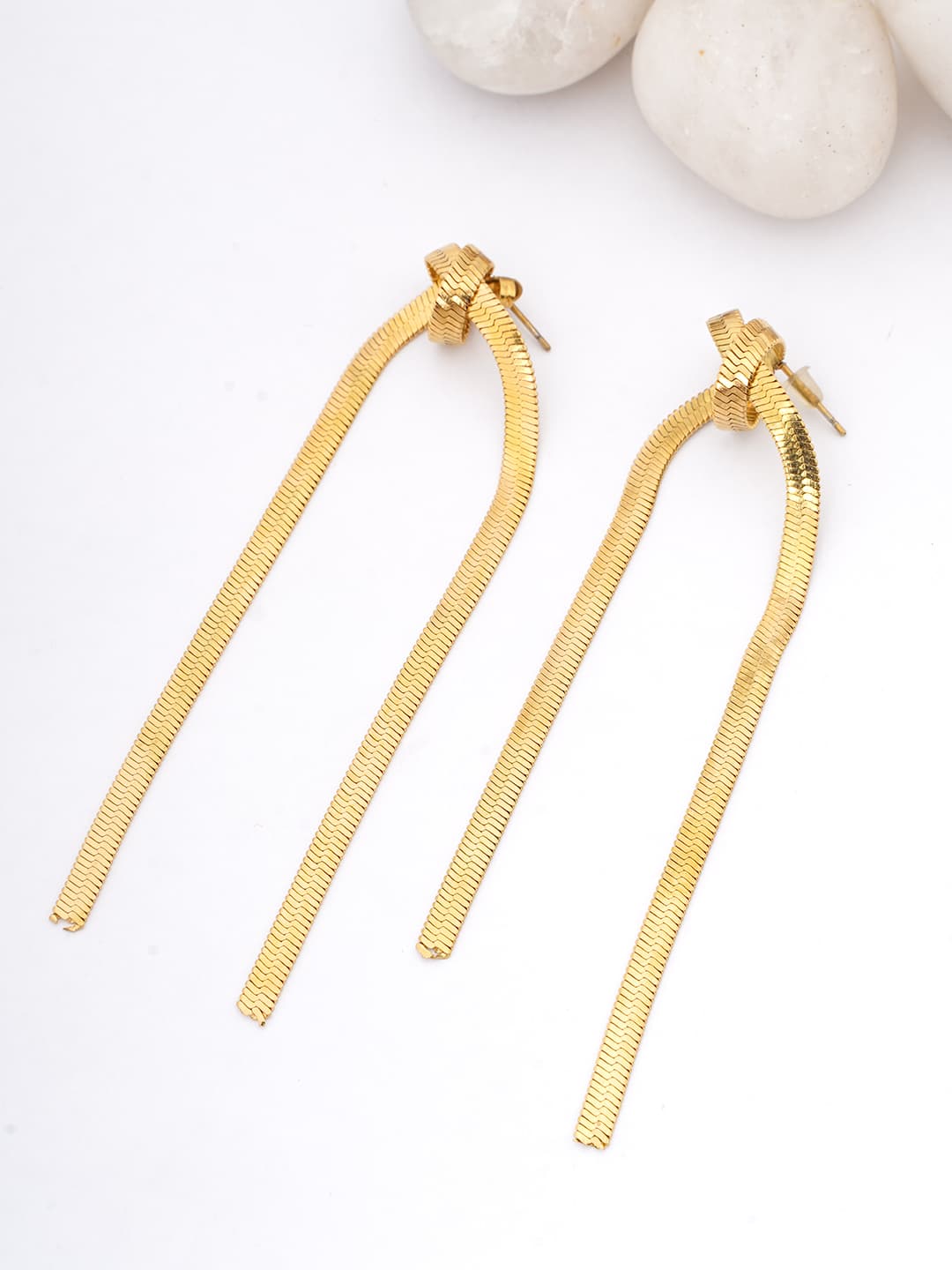 Gold Chain Loop Drop Earrings