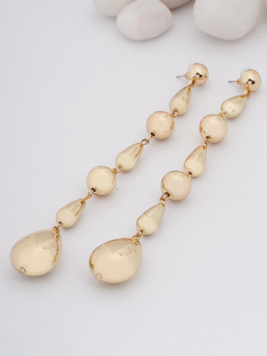 Gold Multi-Drop Long Earrings