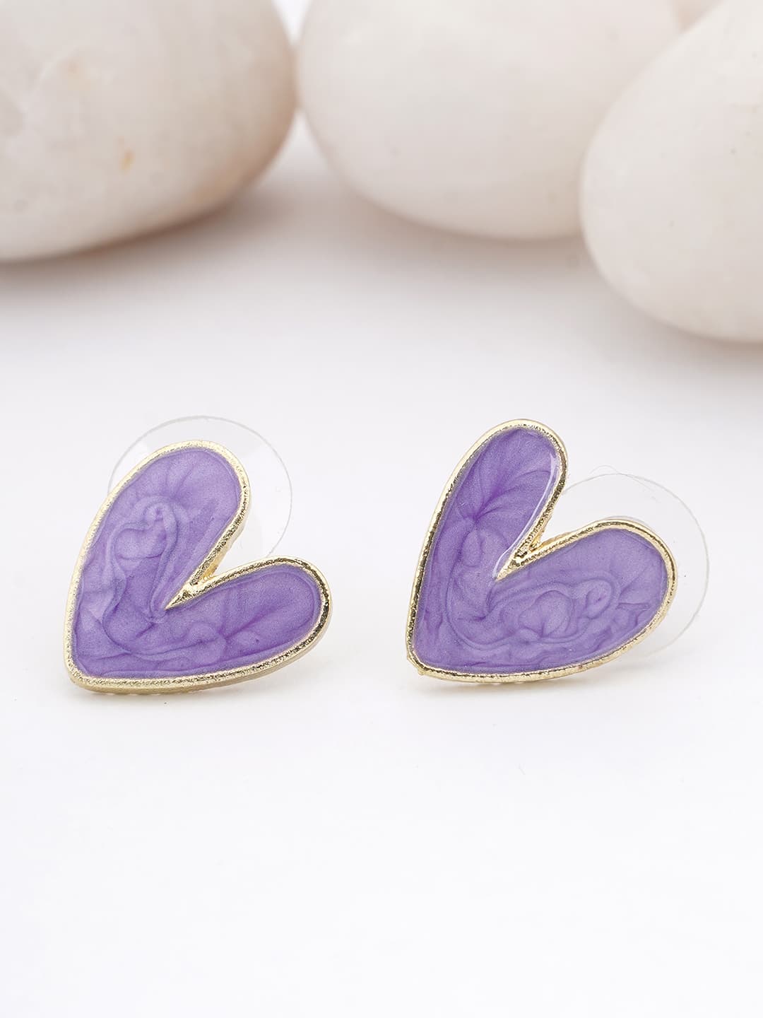 Purple Heart Stud Earrings