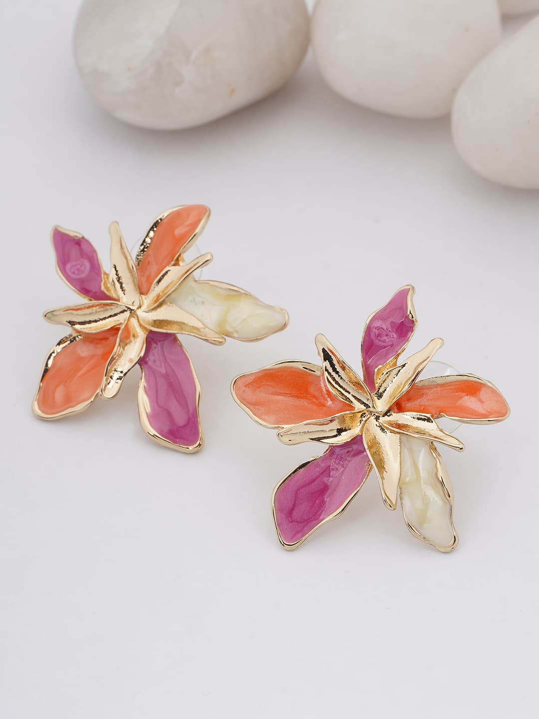 Multicolor Floral Stud Earrings