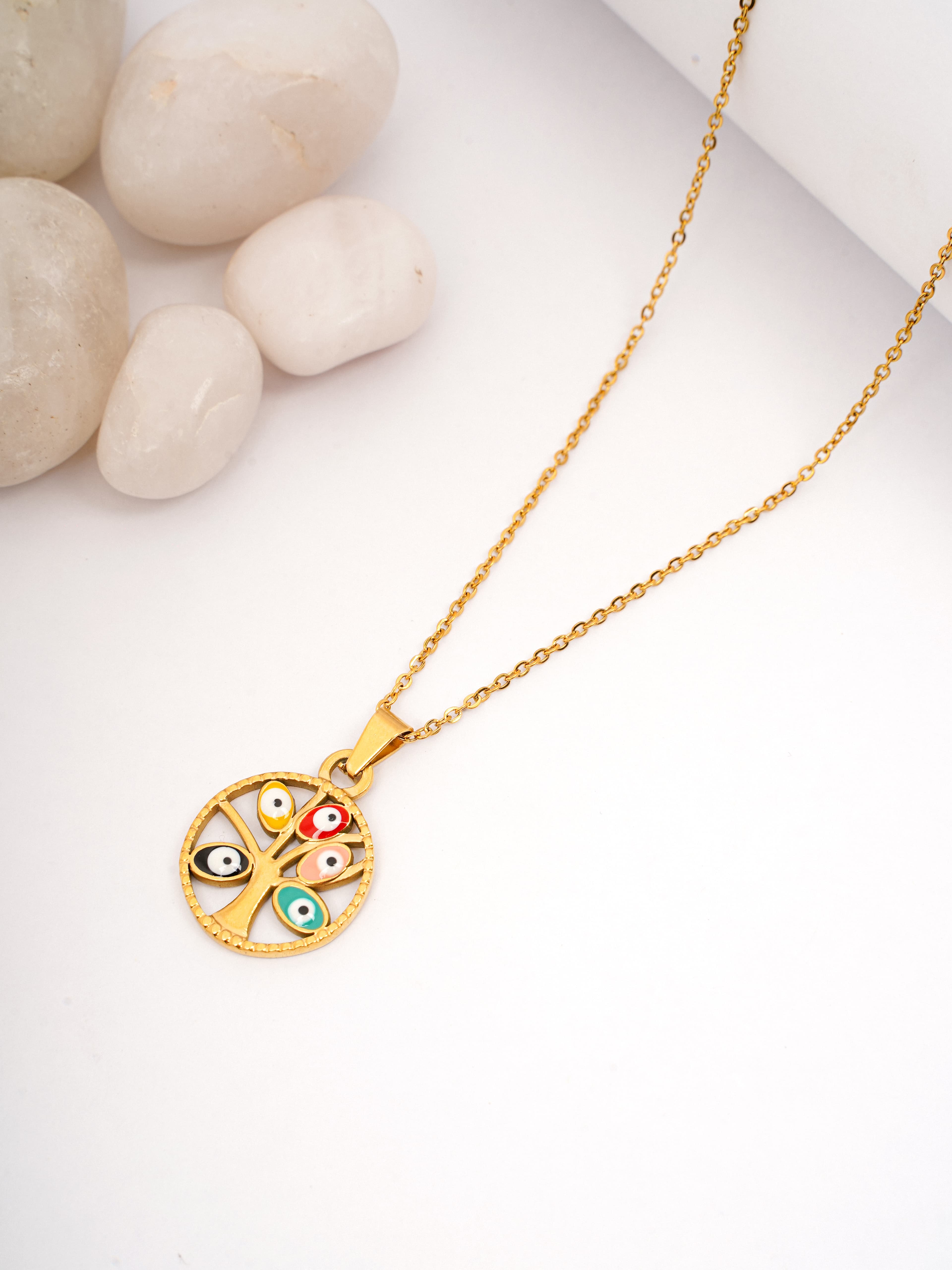 Protective Multi-Eye Medallion Necklace