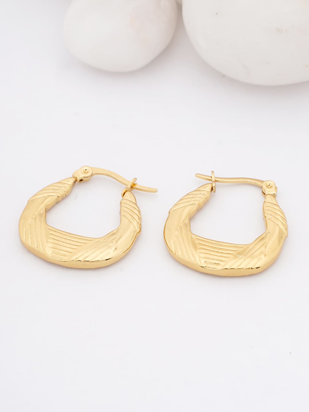 Textured Gold Hoop Earrings