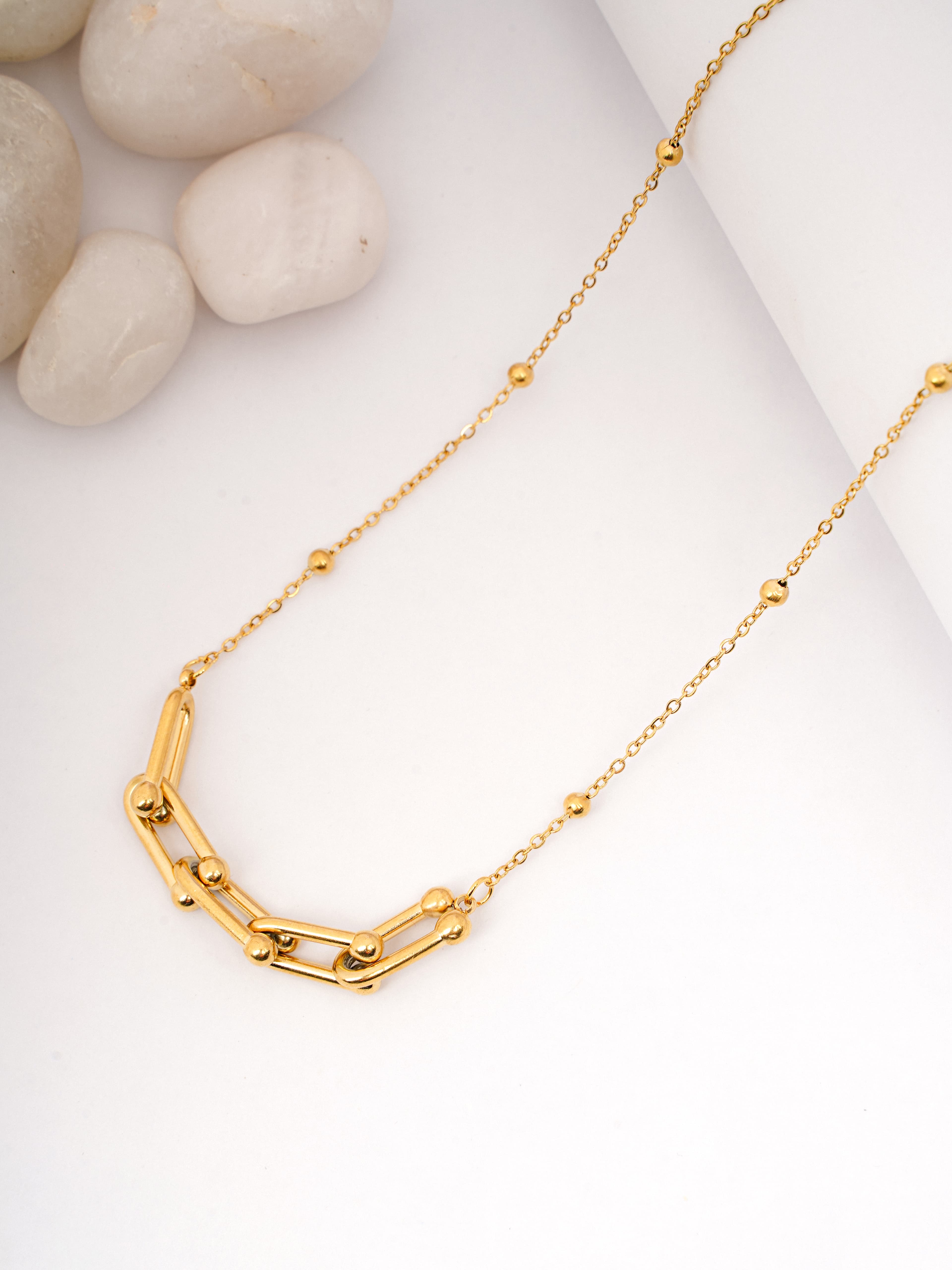 Contemporary Paperclip & Bead Necklace