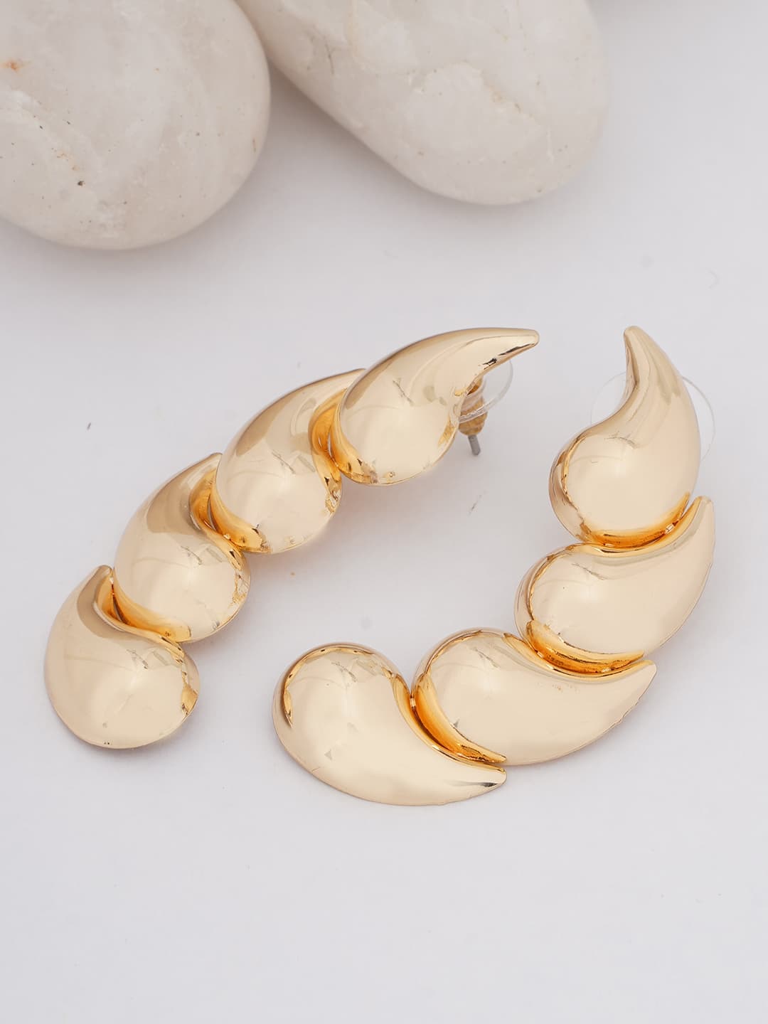 Gold-Tone Sculpted Chunky Hoop Earrings