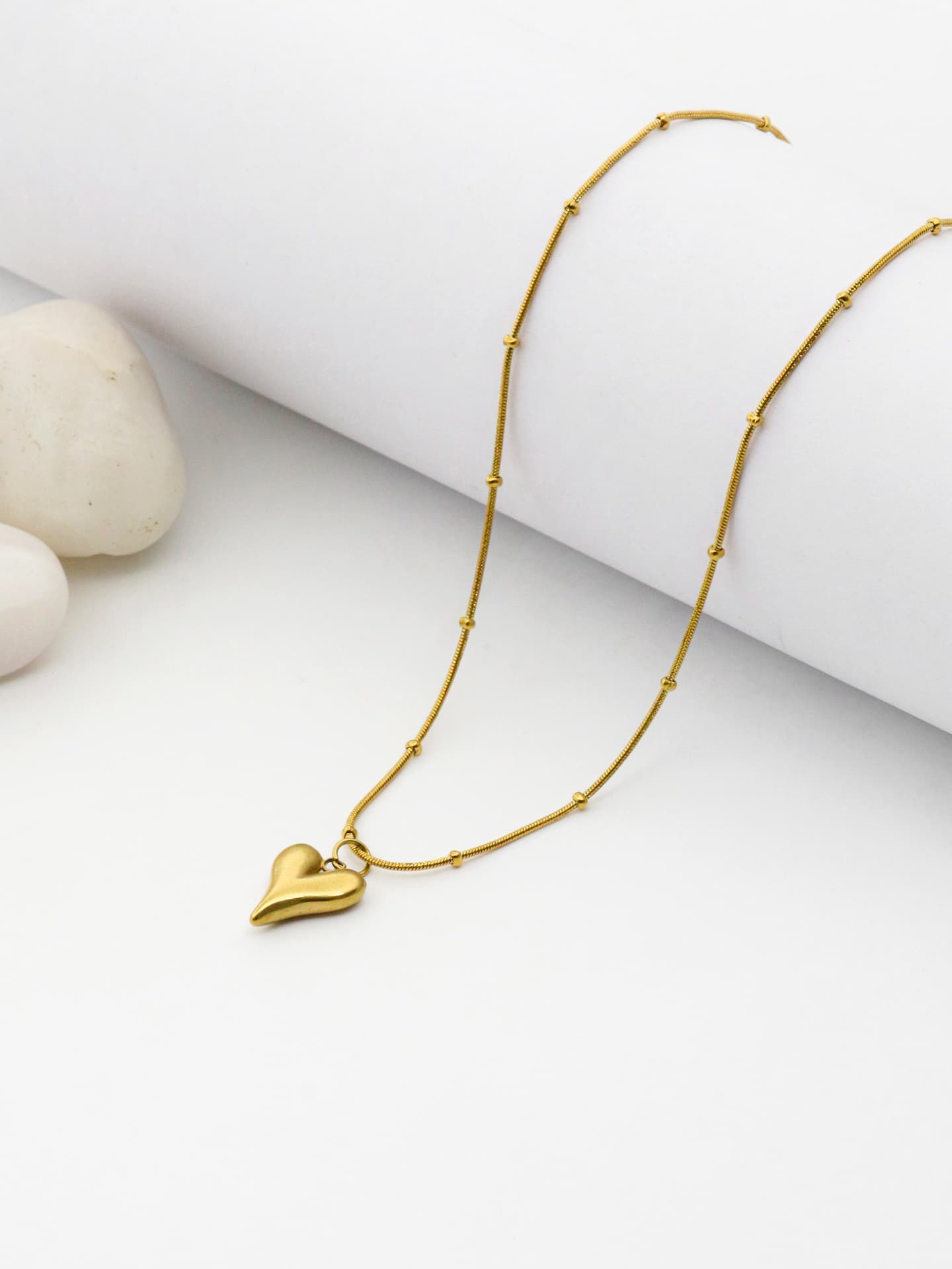 Classic Gold Heart Drop Necklace
