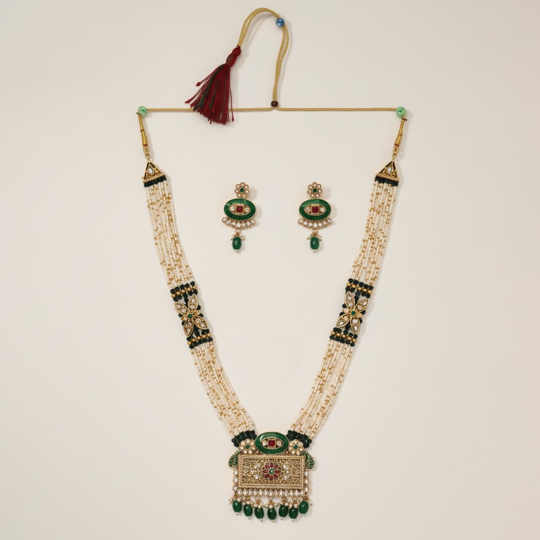 Maharani Kundan Necklace Set with Earrings