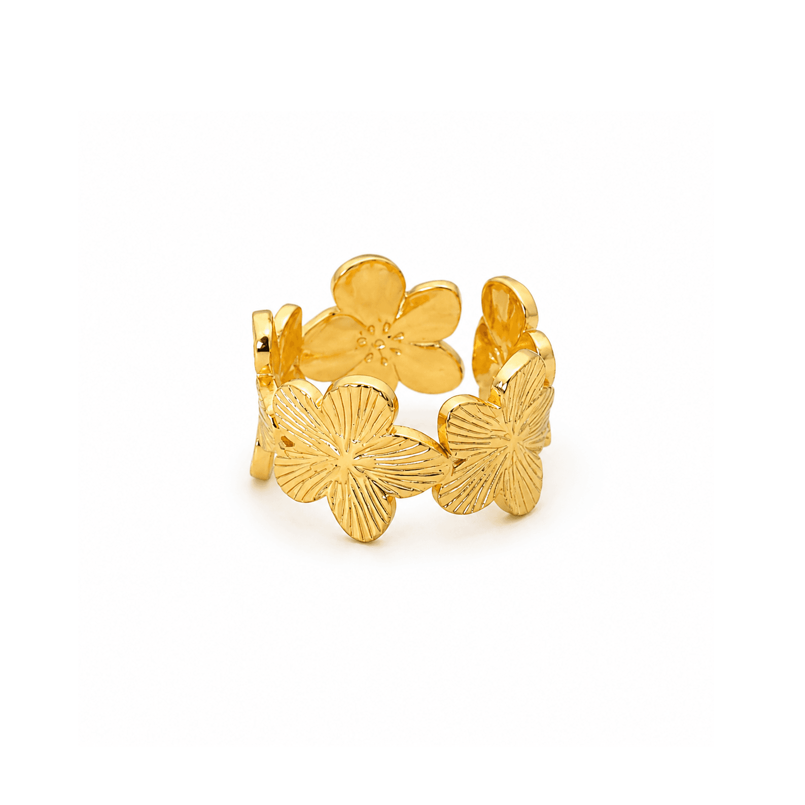 Blossom Flower Gold Band Ring