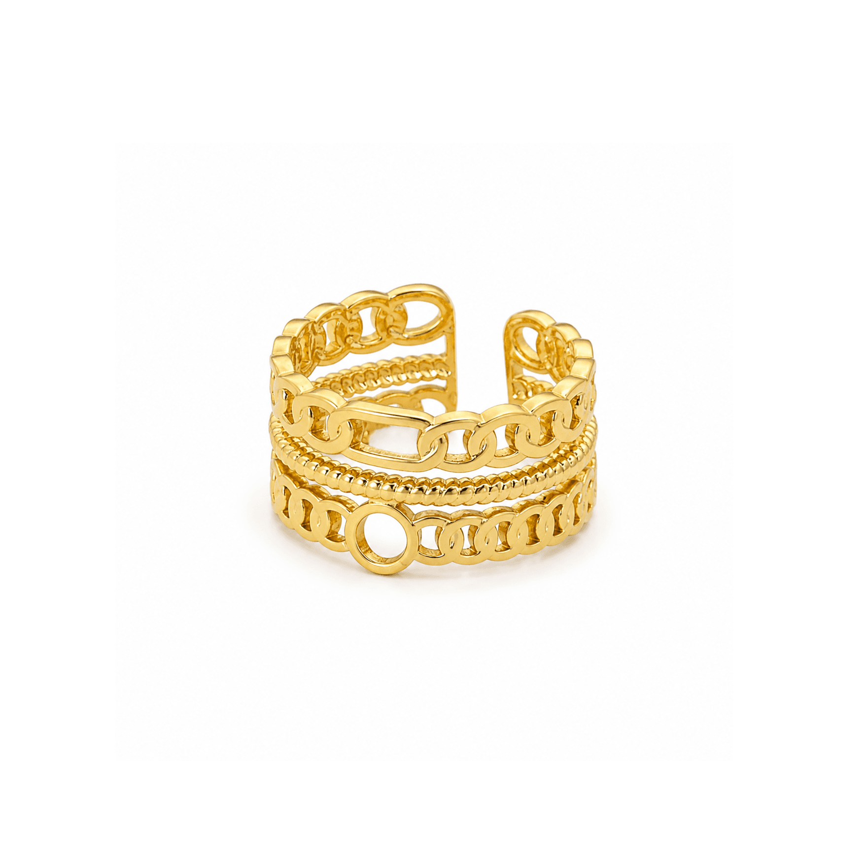 Gold Multi Link Layered Ring