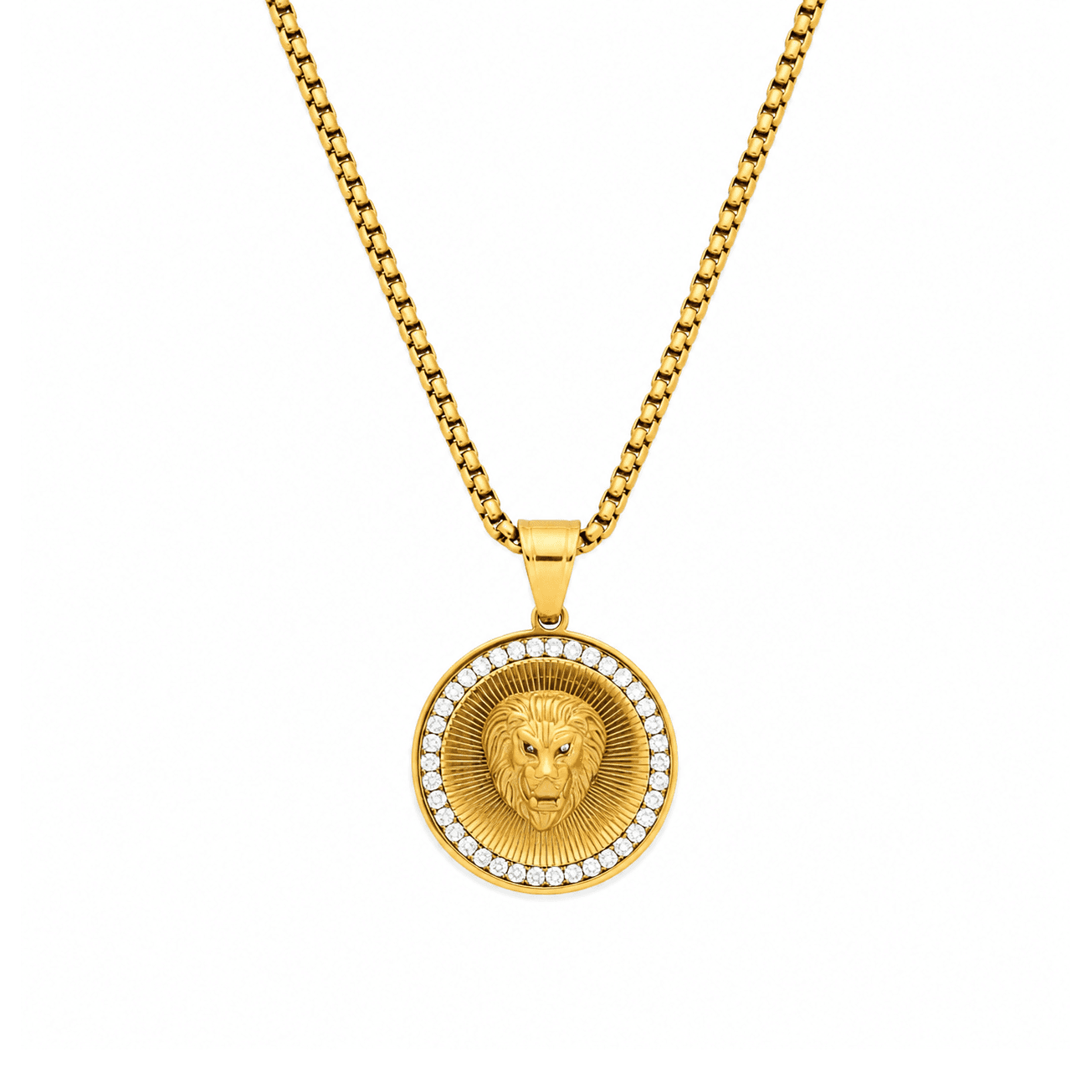 Gold Plated Lion Pendant With Chain