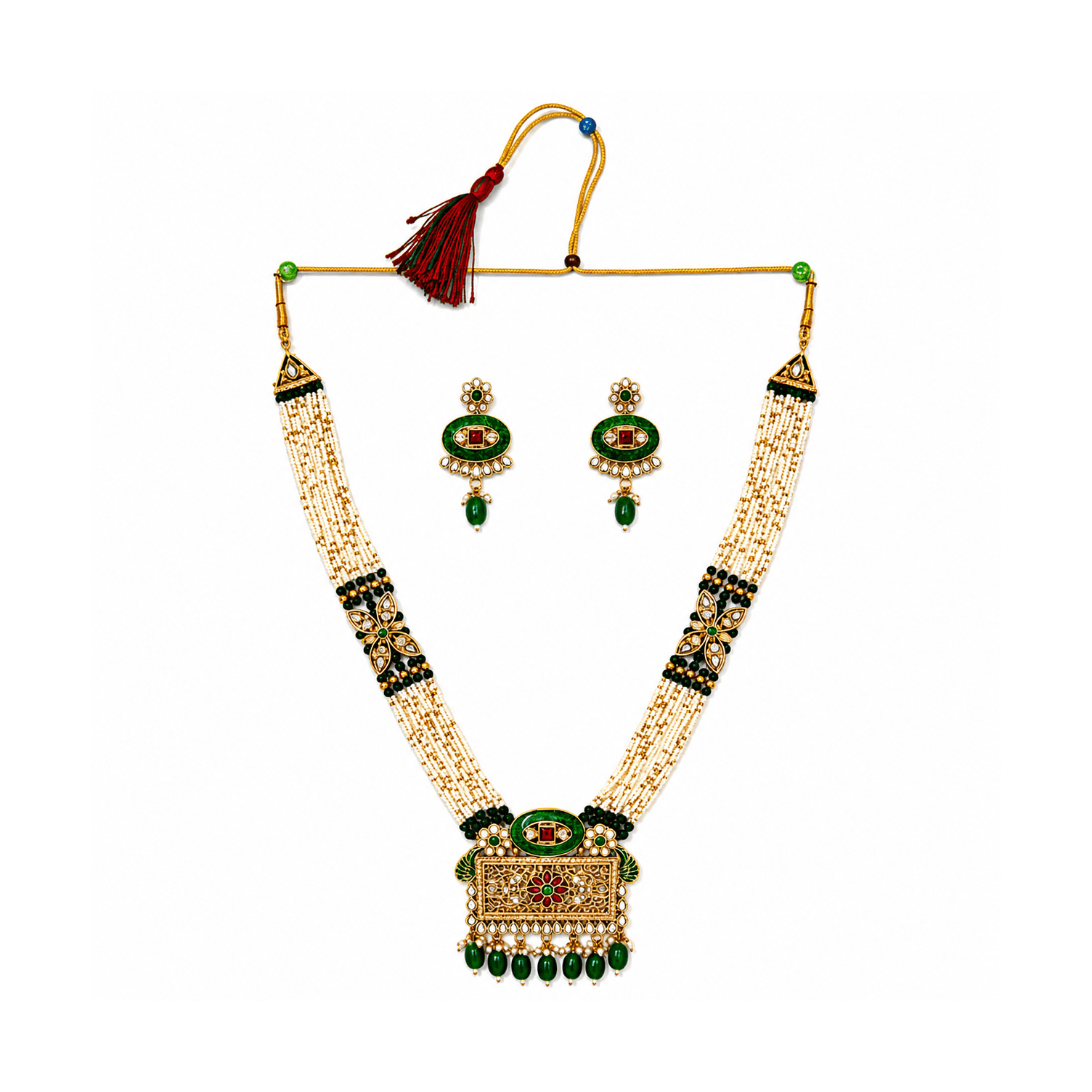 Maharani Kundan Necklace Set with Earrings