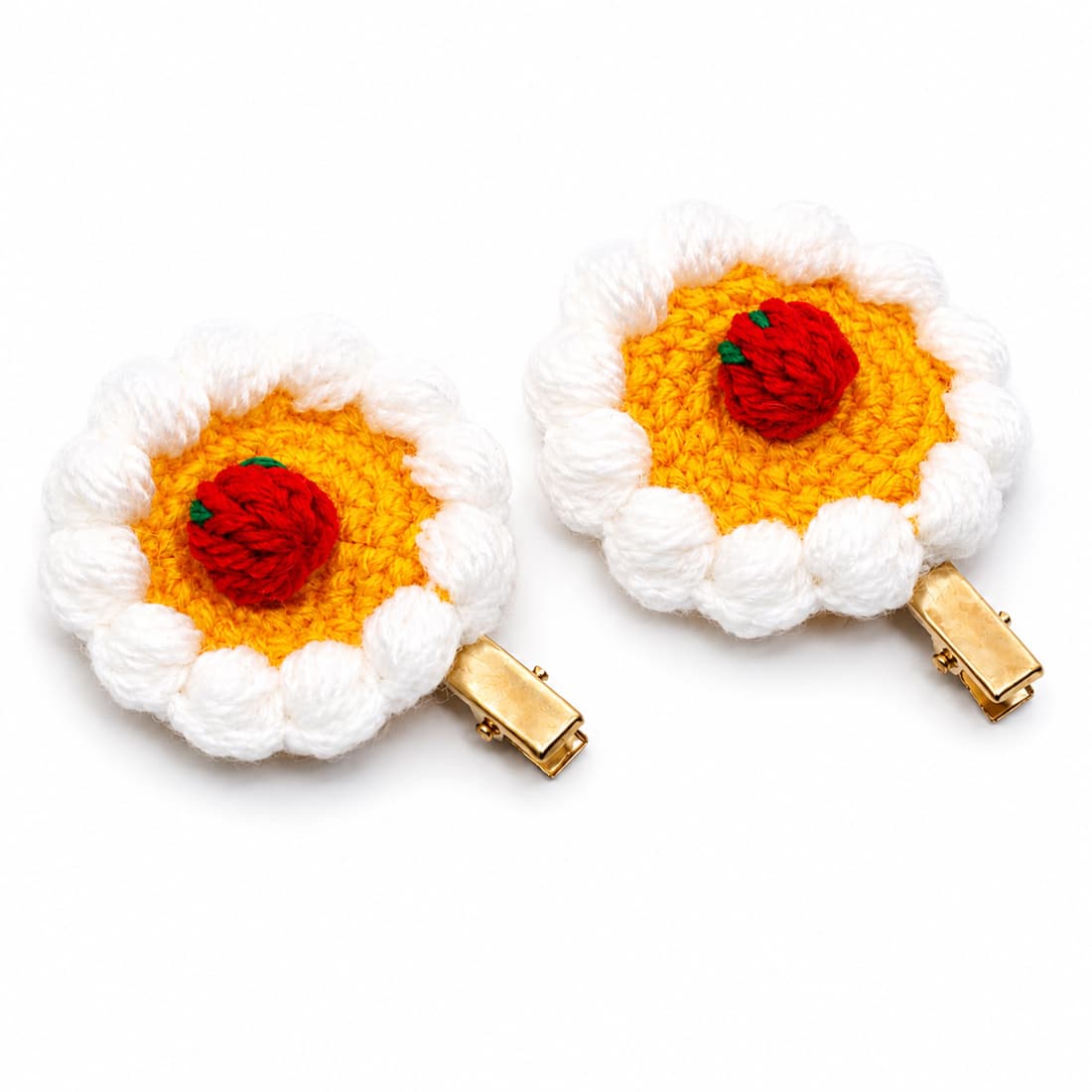 Crochet Yellow Flower Hair Clip