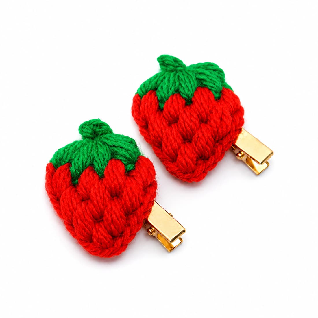 Red Crochet Strawberry Hair Clip