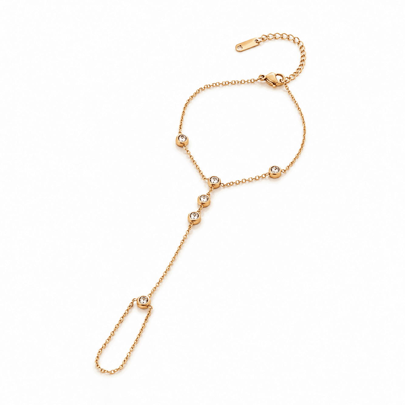 Sparkling Bezel-Set Hand Chain