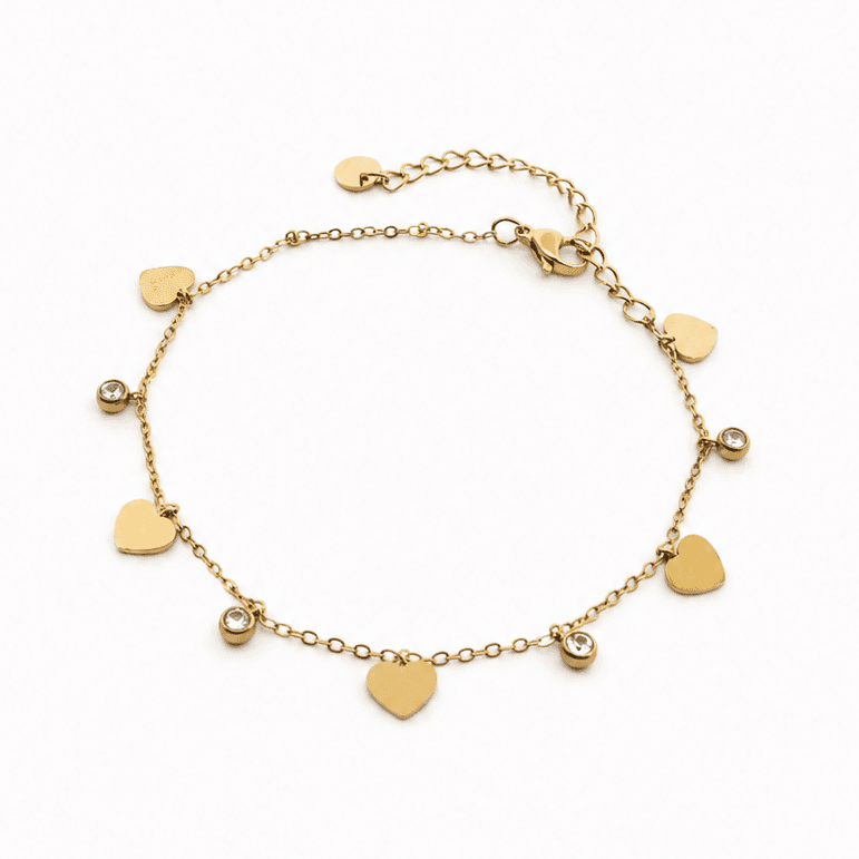 Crystal Heart Charm Bracelet
