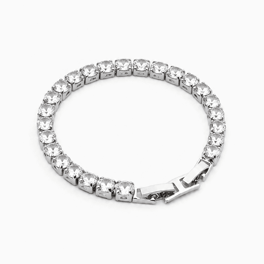 Silver Plated Crystal Stones Bracelet