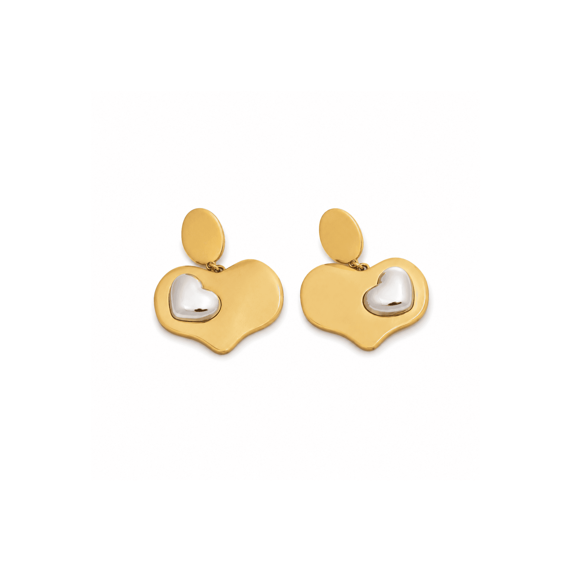 Trendy Double Heart Shaped Drop Earrings