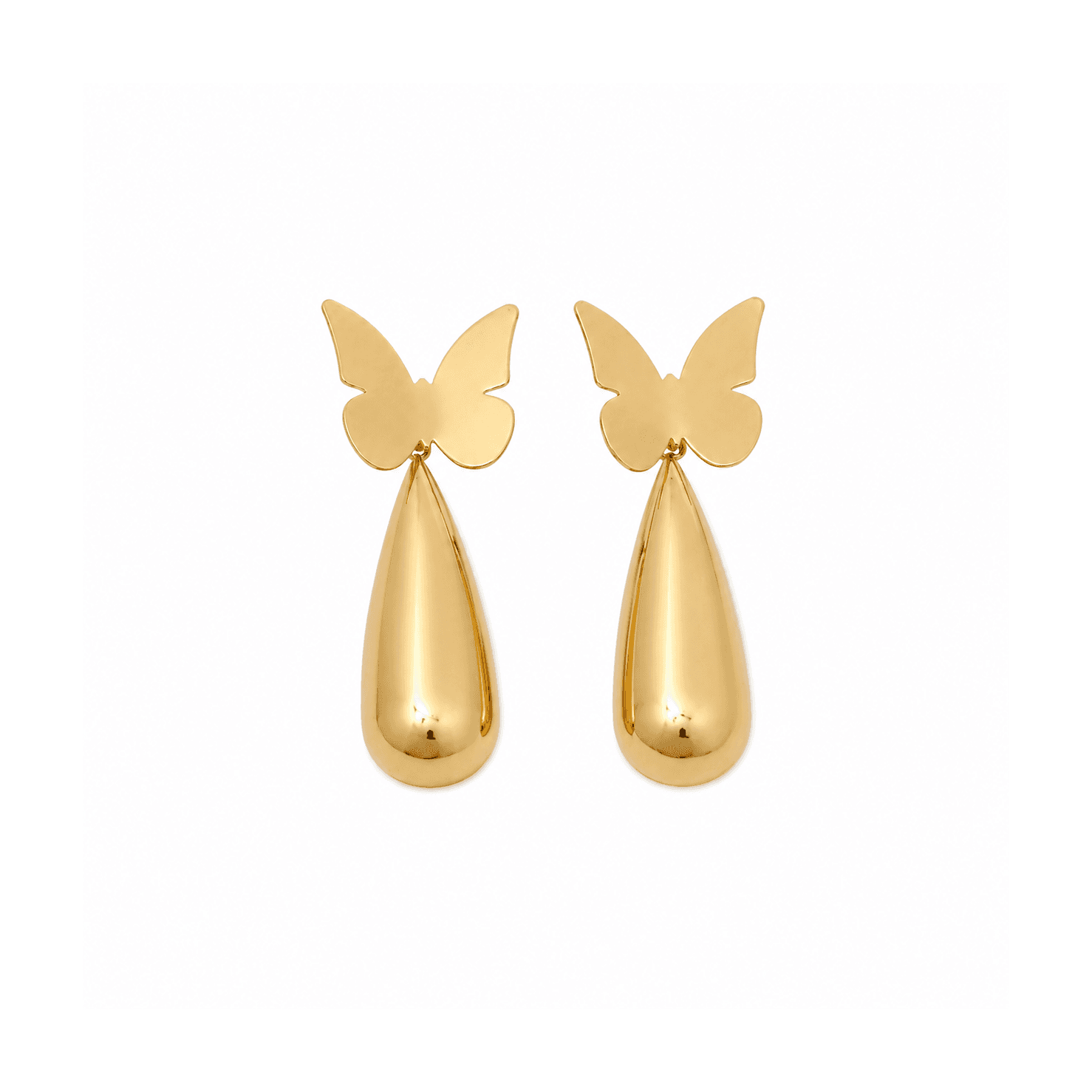Gold Butterfly Drop Earrings