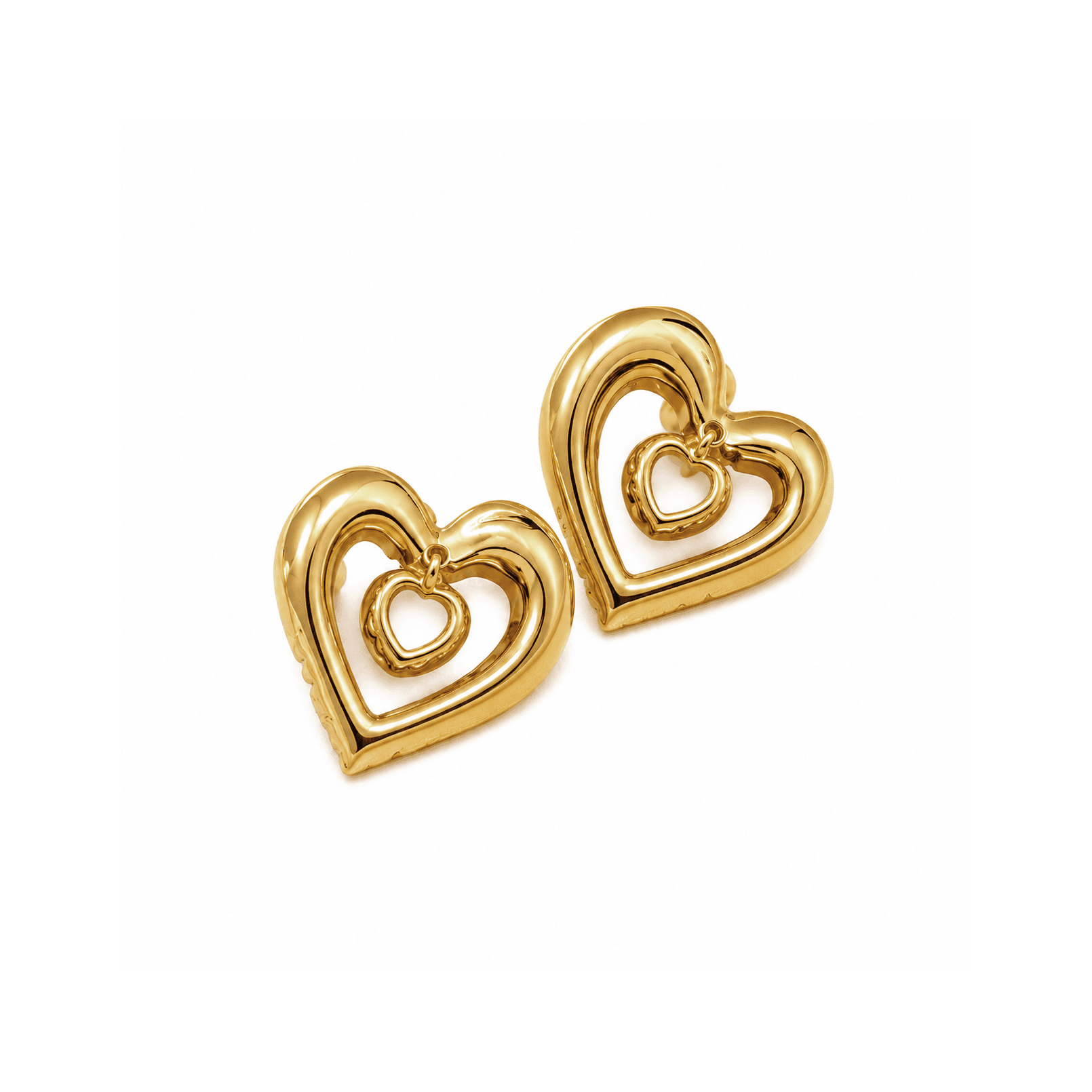 Gold Plated Love Hoop Earrings