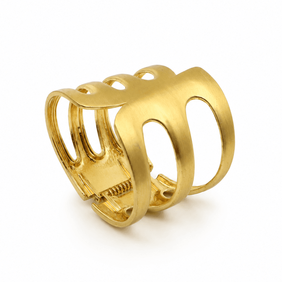 Bold Wave Gold Plated Cuff Bracelet