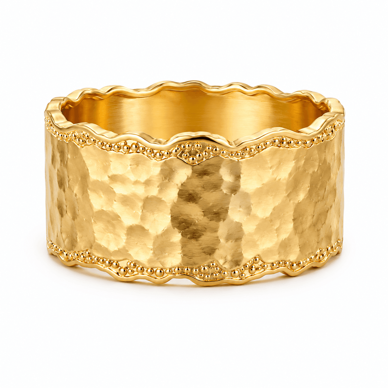 Gold Plated Broad Cuff Bangle Bracelet