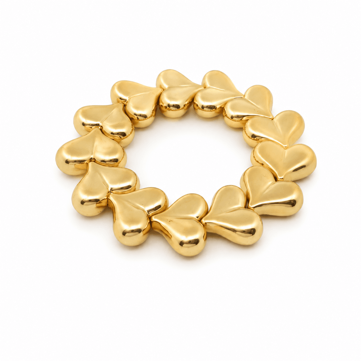 Gold Plated Multiple Heart Link Bracelet