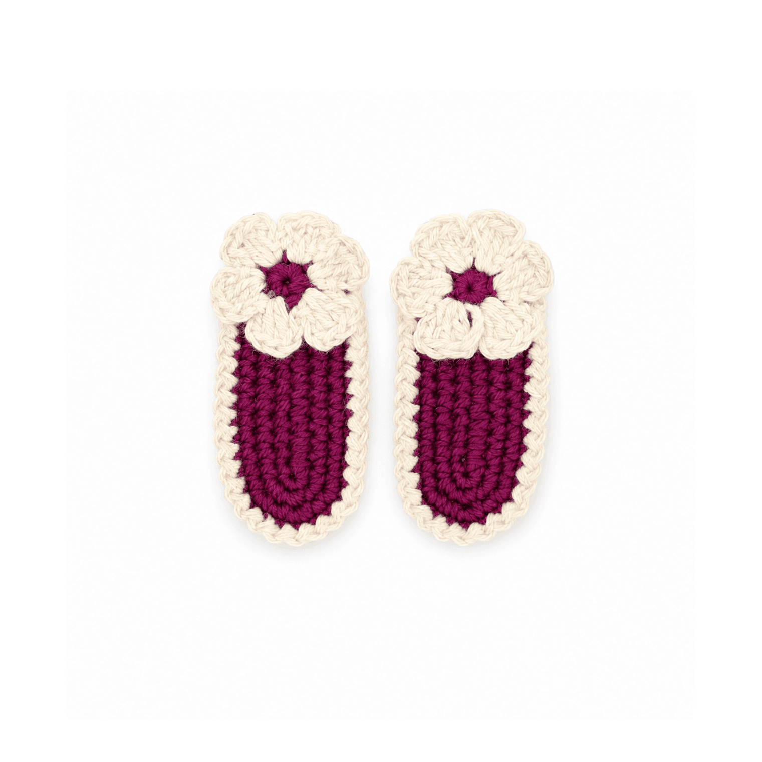 Purple Blossom Crochet Hair Clips