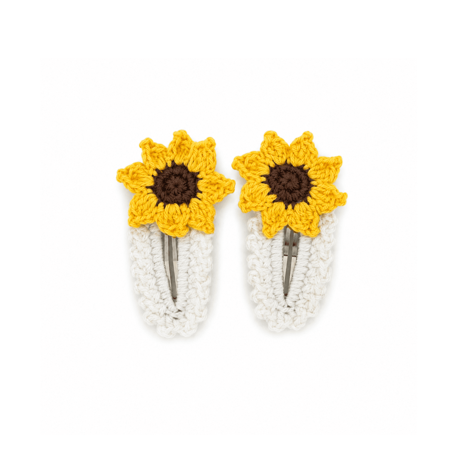Sunflower Crochet Clips