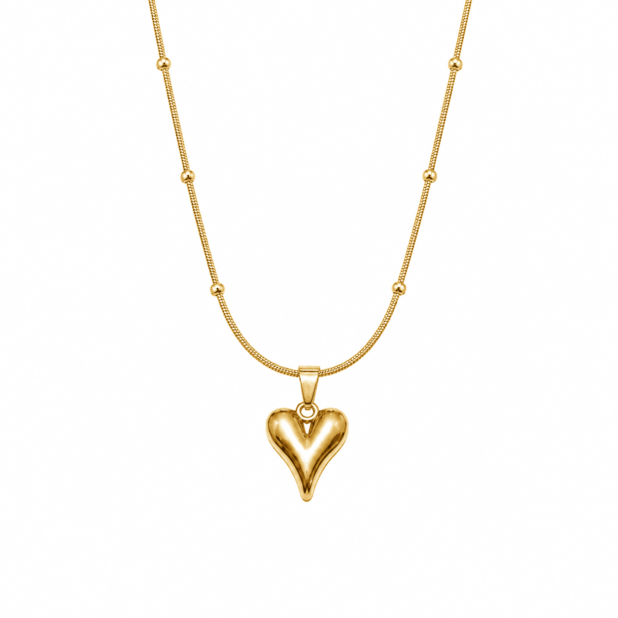 Classic Gold Heart Drop Necklace