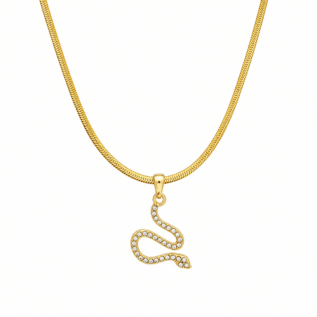 Gold Plated Snake Pendant Necklace