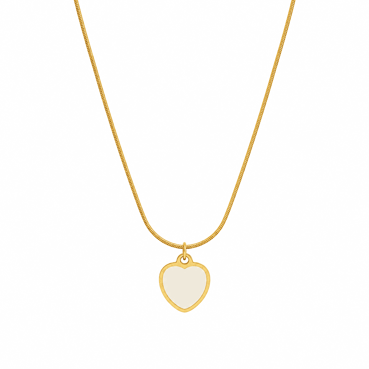 White Heart Pendant Necklace