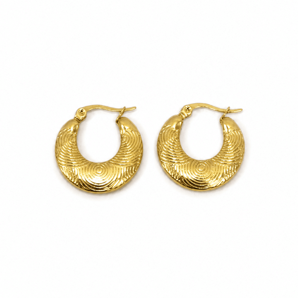 Golden Textured Hoop Earrings