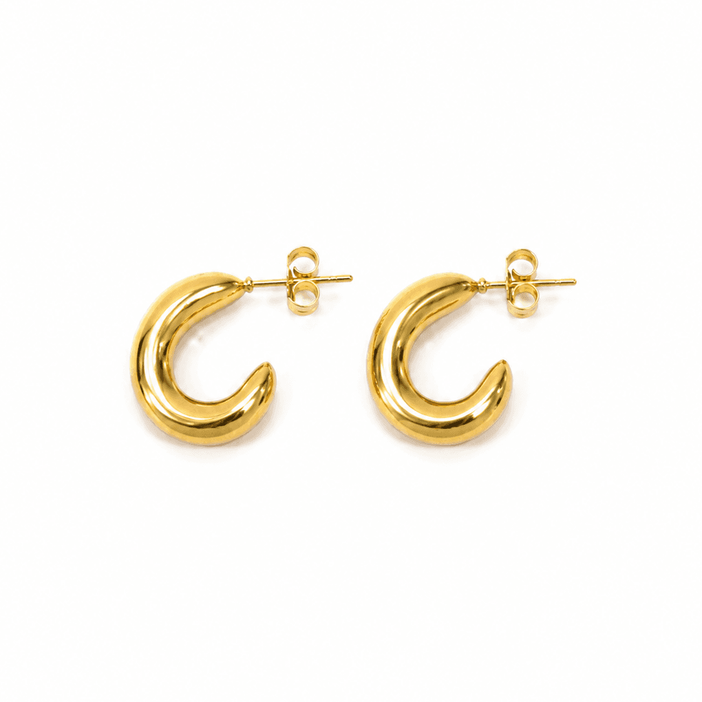 Golden Crescent Hoop Earrings