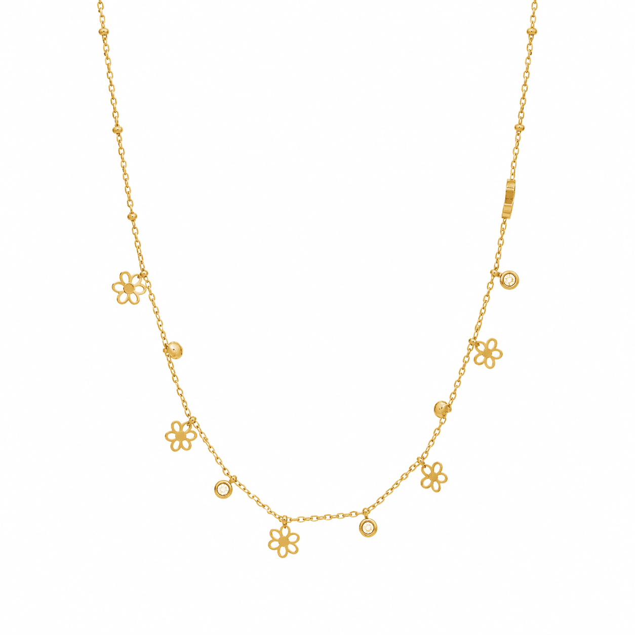 Gold Plated Daisy Charm Necklace