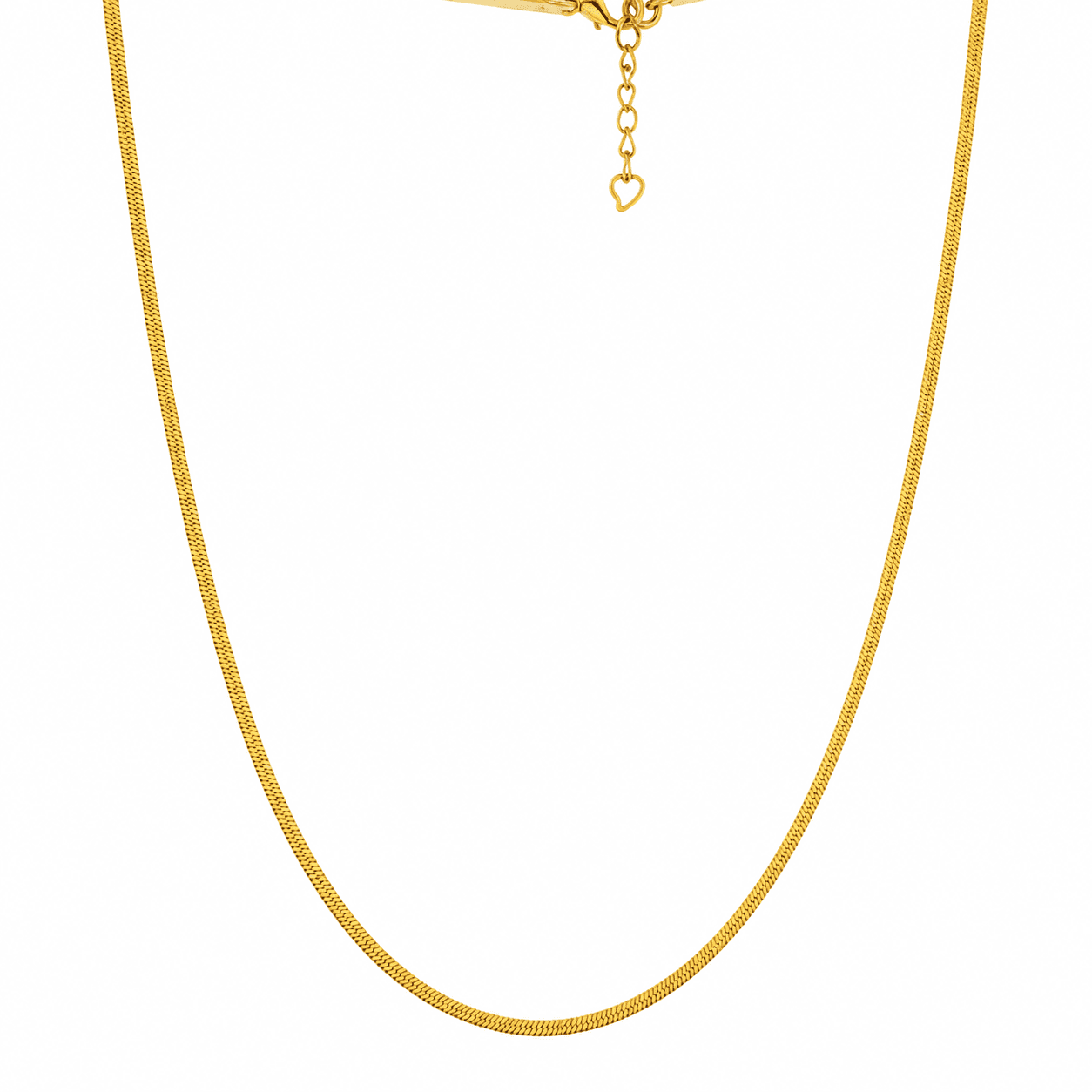 Gold Plated Herringbone Chain Necklace